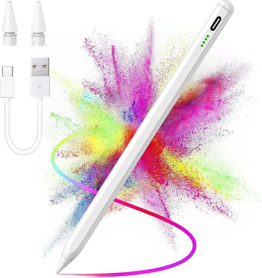 Stylus Stift für iPad Apple 2018-2024,Stylus Pencil Pixelgenaue Präzision, Neigungssensitivität,zum Notizenmachen und eichnen,Kompatibel iPad 10/9/8/7/6, iPad Pro 12.9/11/Air 5/4/3/Mini 6/5