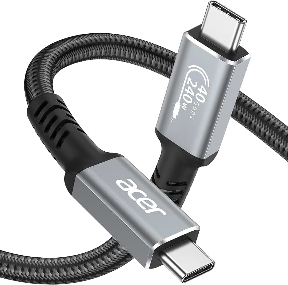 Acer USB4 Cable 40Gbps, 8K@60Hz Thunderbolt 4/3 Cable (3.3FT, 240W)
