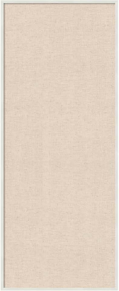 Amanti Art Framed Fabric Pinboard, 17x41 Neutral Weave Design