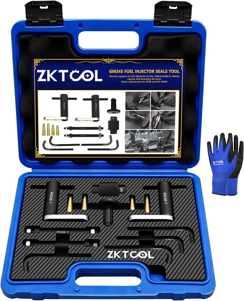 ZKTOOL GM245 Fuel Injector Rail Assembly Remover Tool Kit & Seal Installer