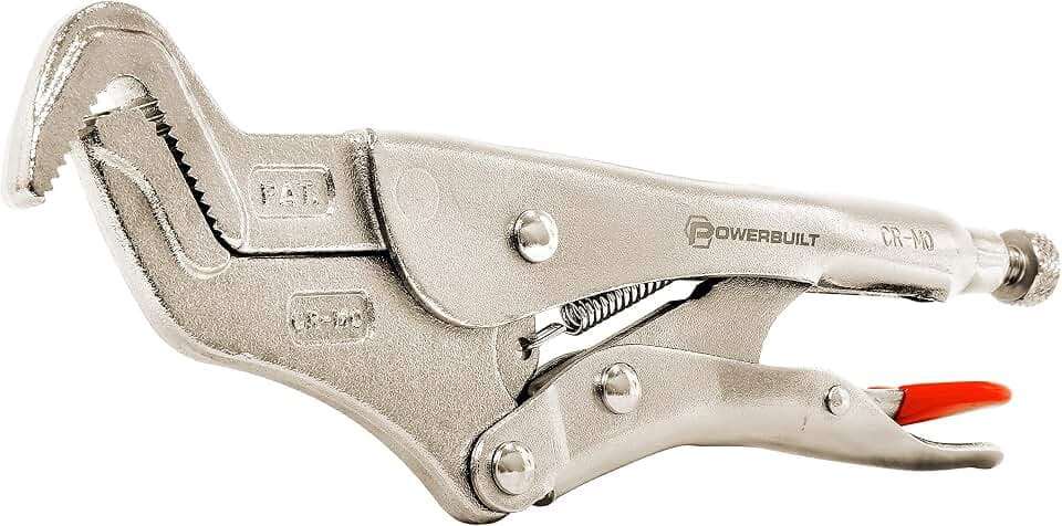 Powerbuilt 9-Inch Parrot Nose Pliers Hand Tool, Adjustable Locking Jaw, Non-Slip Grip on Pipes and Bolts, Car Vehicle Repair, Sinks, Home Improvement Tools - 642896