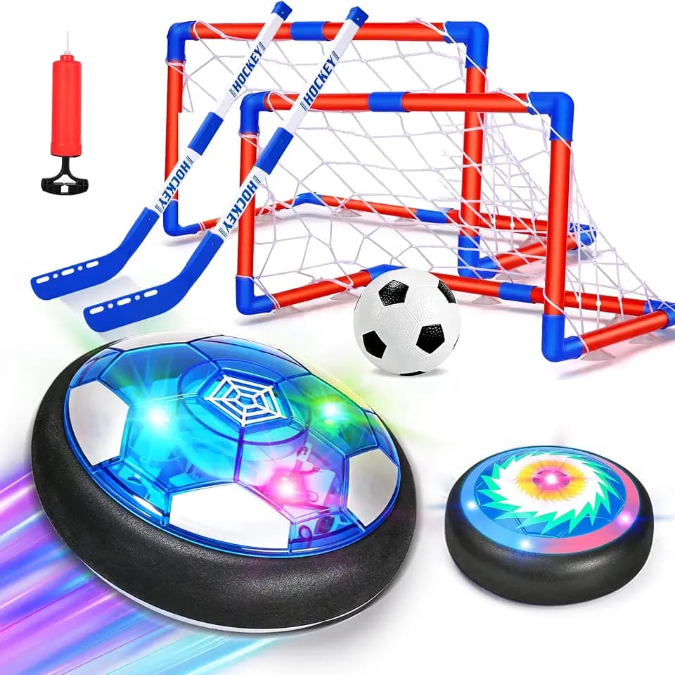 3 In 1 Hover Soccer Ball Indoor Hockey Set Games for Kids 3-5 4-8 Boy Gift