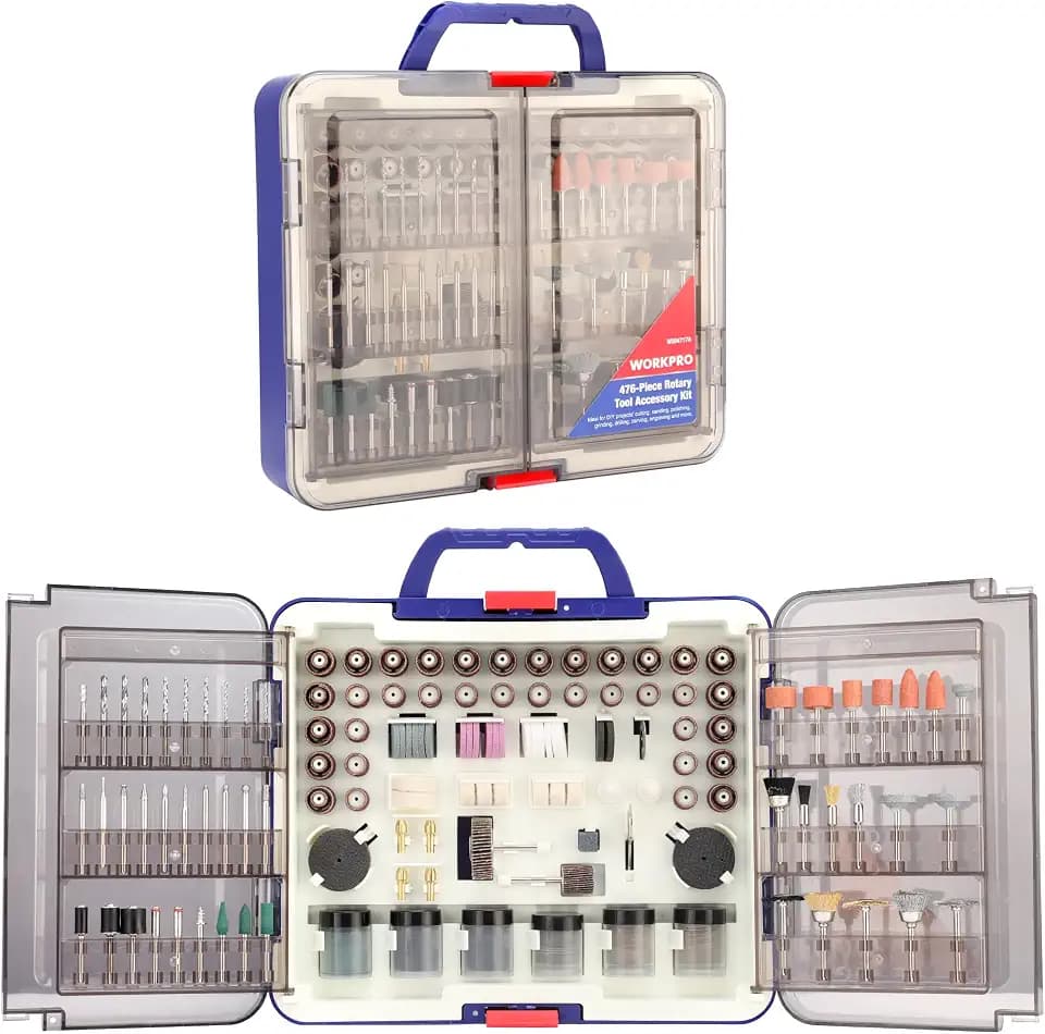 WORKPRO Multifunktionswerkzeug Zubehör Set 476 tlg. Drehwerkzeug, Mehrzweck Zubehörset für Rotationswerkzeuge, Zubehörsatz zum Schneiden, Schleifen, Polieren, Bohren, Reinigen, Gravieren