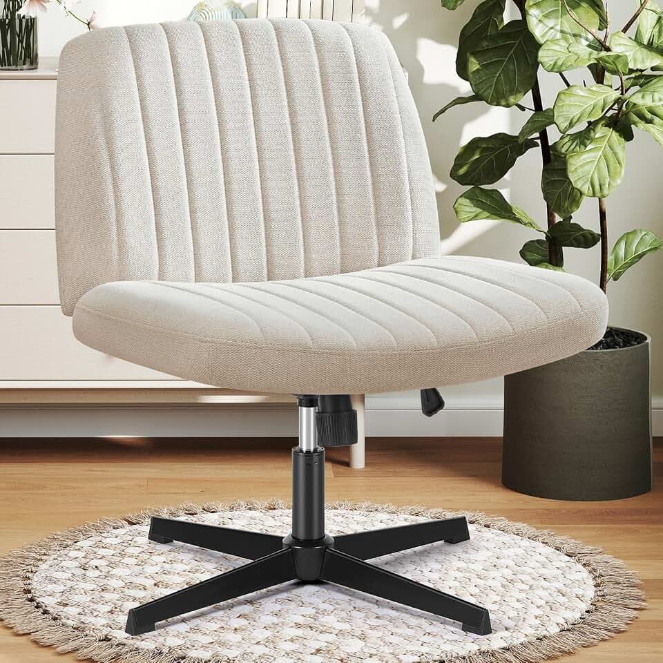 DUMOS Criss Cross Chair, Cross Legged Vanity Chair, Home Office