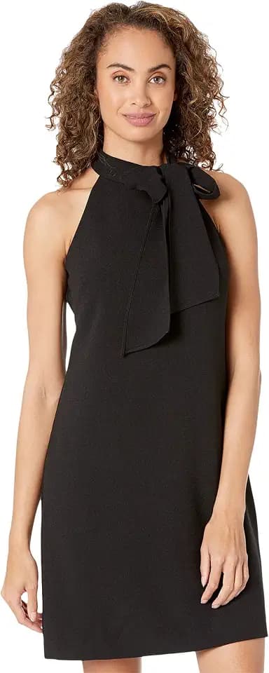Vince Camuto Women's Sleeveless Halter Tie Neck Shift Mini Dress