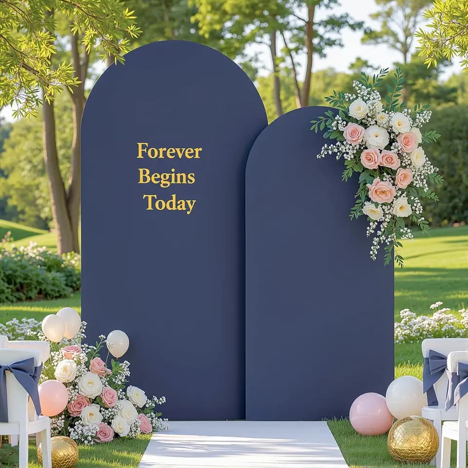 Navy Blue Arch Covers Backdrop Set of 2 Wedding Arch Covers Stretchy Backdrop Decorations Baby Shower Bridal Shower Photo Birthday Party Graduation Arch Covers 7.2 and 6ft Spandex