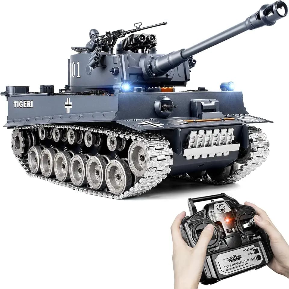 RC Panzer Ferngesteuert Tiger I 1:18 WW2 Modell mit Rauch, Licht und Sound