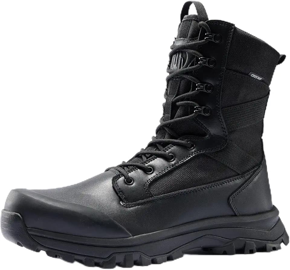 Coostar Tactical Work Boots for Men Side Zipper
