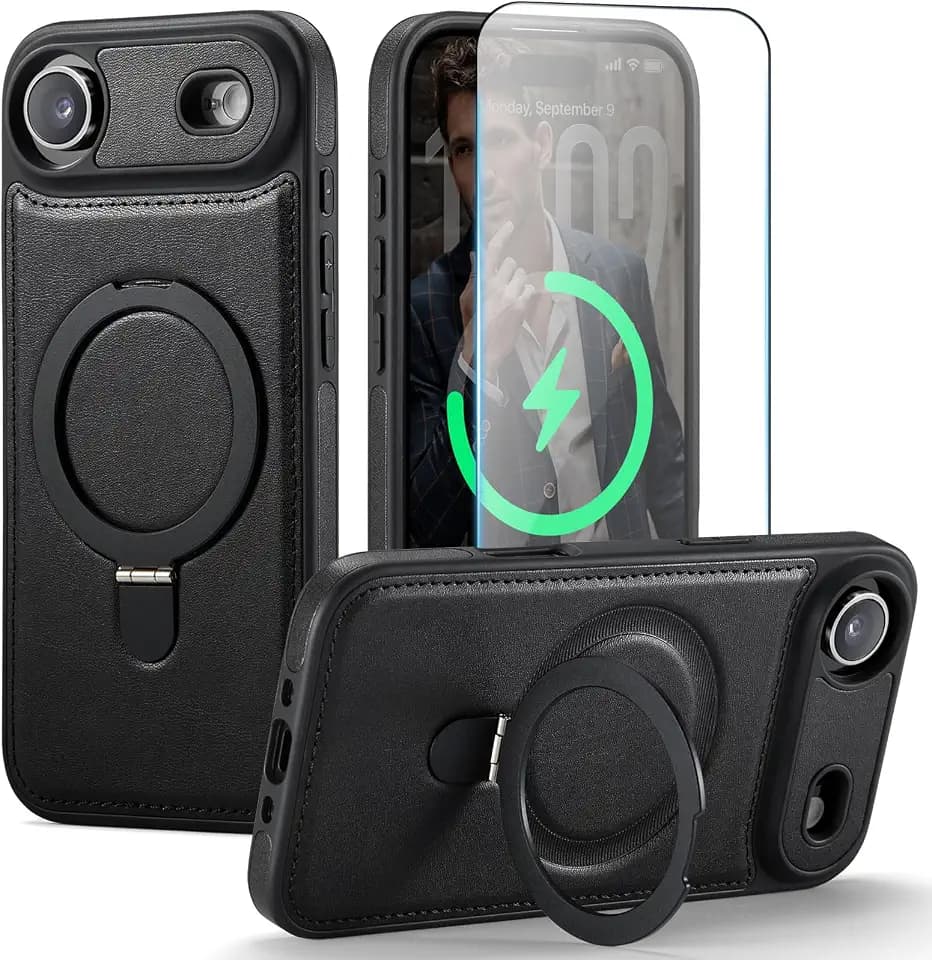 for iPhone Air Case with Stand Compatible with Magsafe, Black