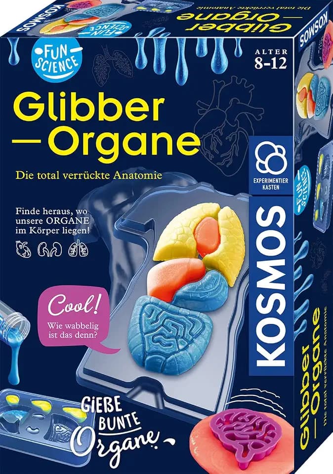 Kosmos 654184 Fun Science - Glibber-Organe Experimentierset, Anatomie spielerisch erleben, interessante Zusatzinfos, 3D, Knete
