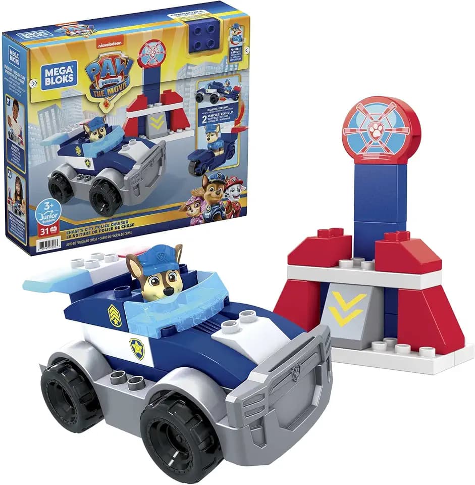MEGA GYJ00 – Mega Bloks Paw Patrol Polizei Bauset mit 31 Bausteine, Spielset für Kinder ab 3 Jahren