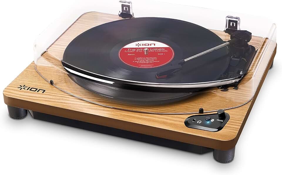 ION Audio Air LP - Vintage USB Bluetooth Plattenspieler mit DREI Geschwindigkeitsstufen und Vinyl zu MP3 Konvertierungs für Mac/PC, edler Klavierlack