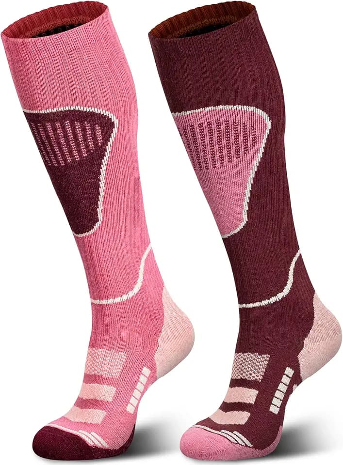 unenow Merino Wool Ski Socks for Snowboarding, Hiking, Cold Weather, Snow
