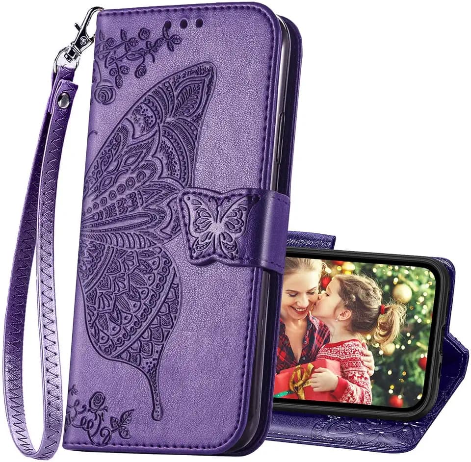 for iPhone 13 Case Wallet for Women, Purple