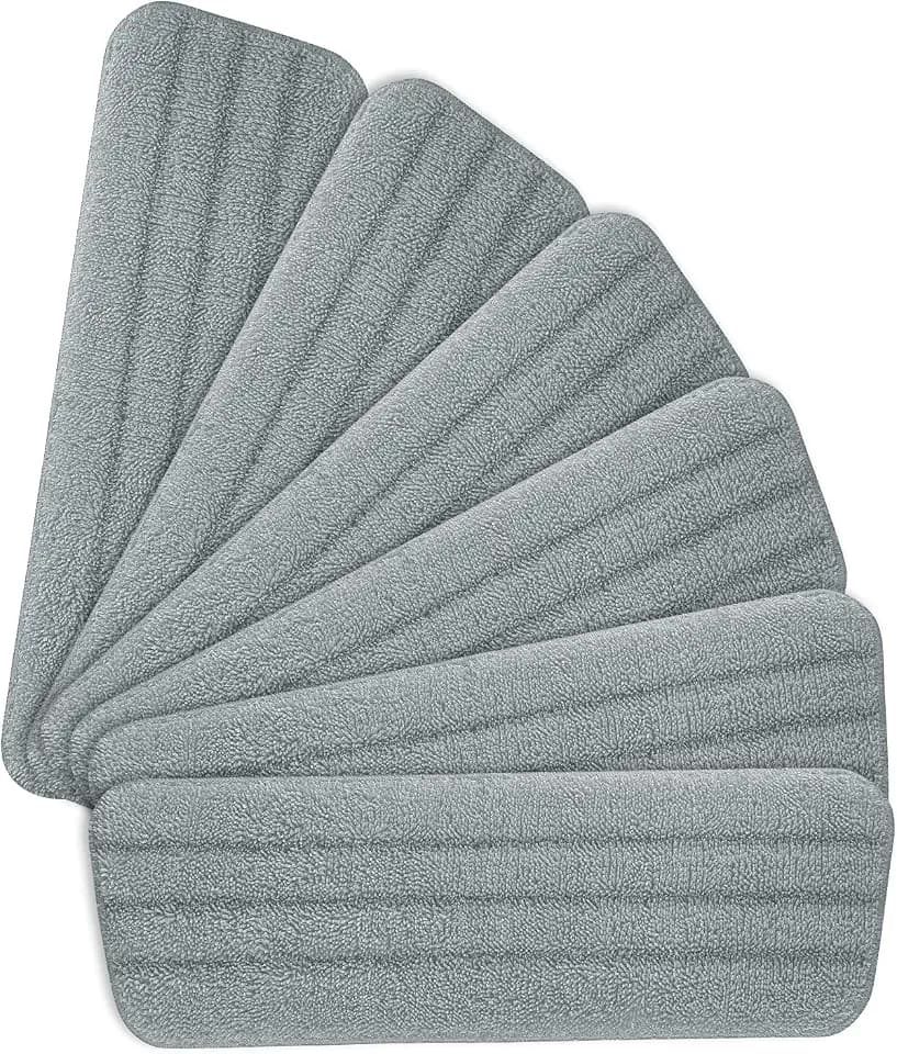 Vicloon Mop Pads,6 Stück Mop Microfaser Reinigung Pads,Wischmopp-Reinigungskissen für Alle Sprühwischer & Reveal Wischmopps Waschbar,42×14cm - Grau