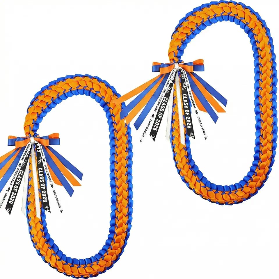 Graduation Leis 2026 Graduation Ribbon Lei graduation necklace Graduation Leis Class of 2026 Graduation gift Braided necklace for men and women party accessories