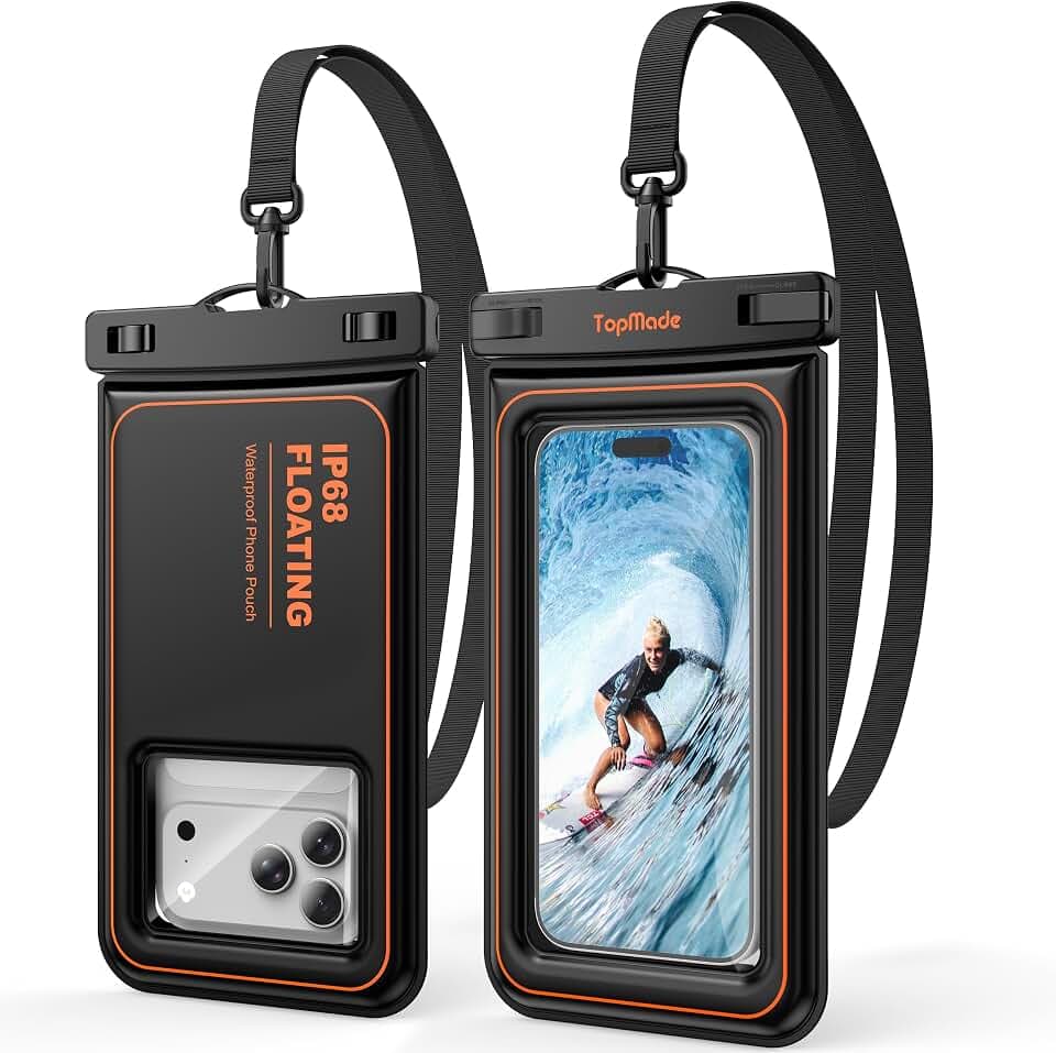 TopMade Floating Waterproof Phone Pouch, 2 Pack IP68 Waterproof Phone Case