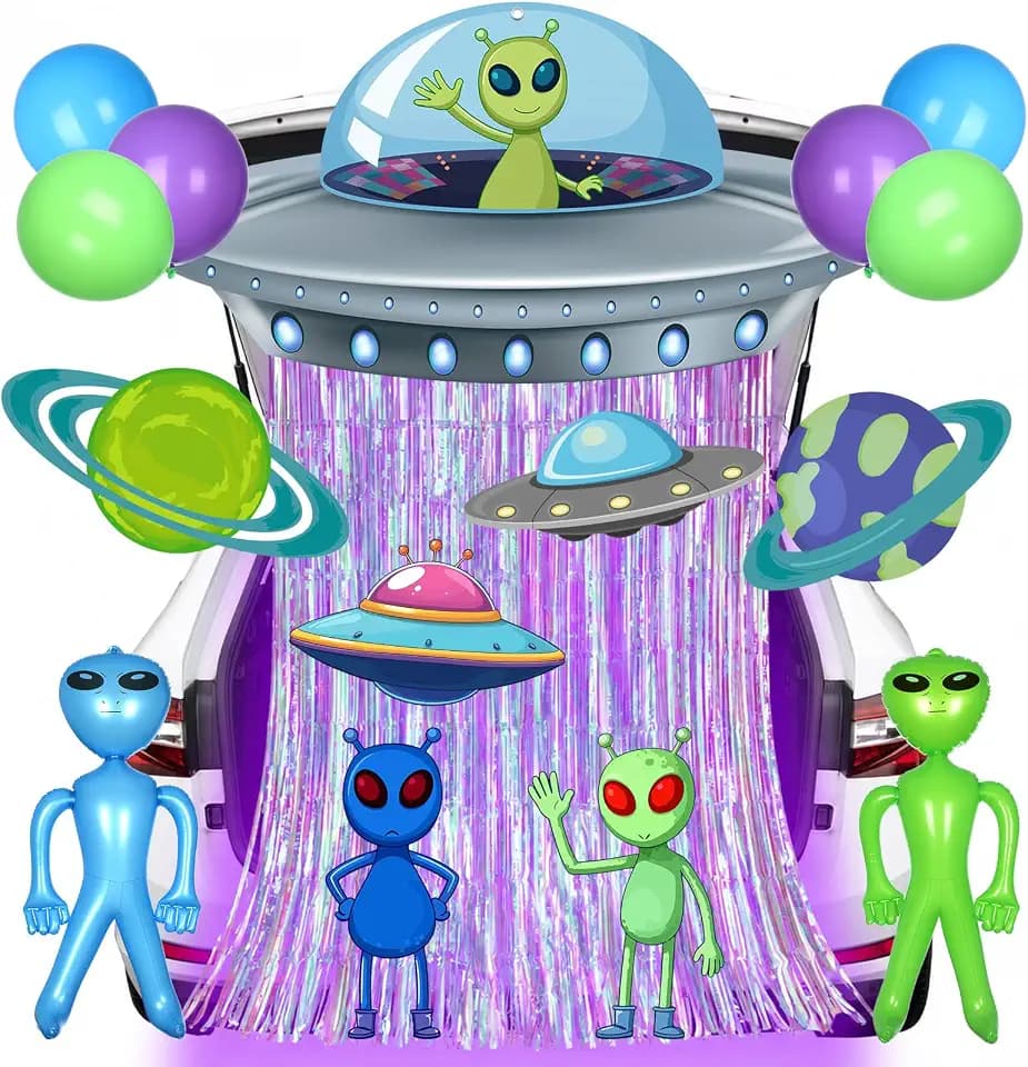 Halloween UFO Alien Trunk or Treat Car Decorations Kit for SUV,Purple
