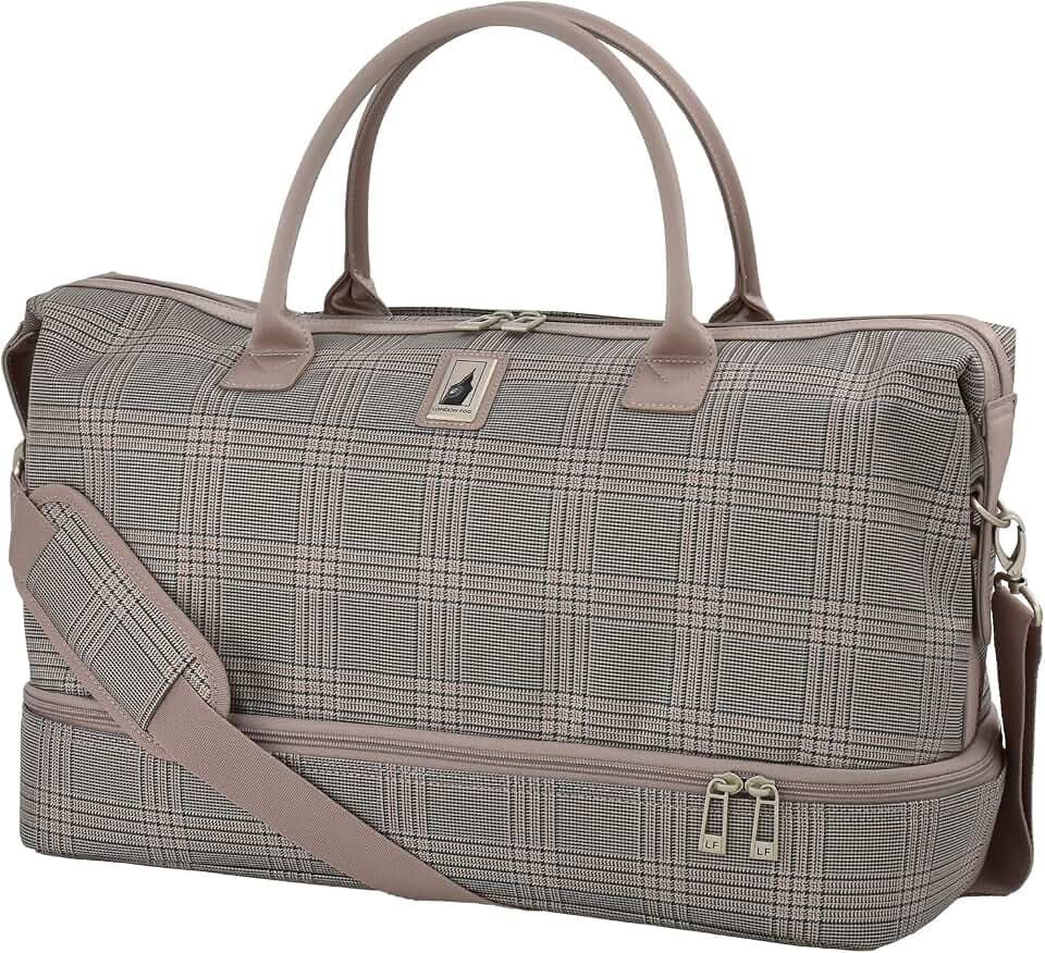 London Fog Brentwood IV 20" Drop Bottom Duffel, Rose Charcoal