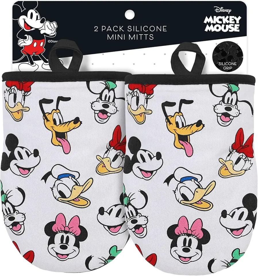Disney Mickey & Friends Mini Oven Mitts, 2-Pack, Heat Resistant 450F
