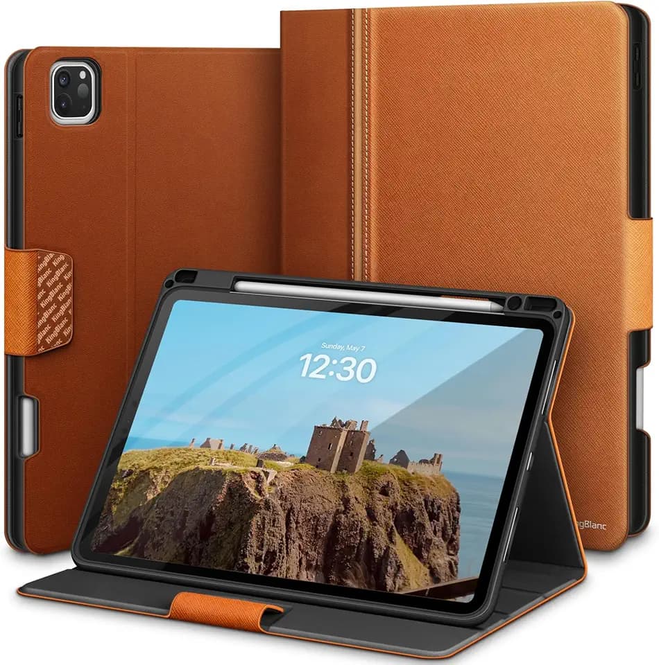 KingBlanc Case for iPad Pro 13-inch (M5 2025/M4 2024) PU Leather Book-Style