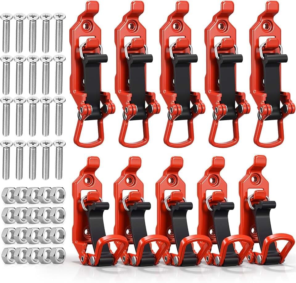 Flutesan 10 Pcs Shovel Mount for Roof Rack, Metal Rubber Axe Holder, Orange