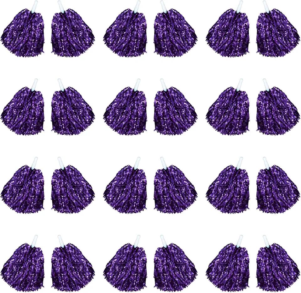 Chivao 24 Pcs Cheerleading Pom Poms, Purple