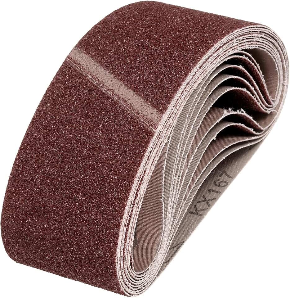 QUARKZMAN 76mm x 457mm Schleifband, 24 Stück Schleifbänder 60 Körnungen Aluminiumoxid-Schleifband für Holzbearbeitung, Metallpolitur, Messerschärfer
