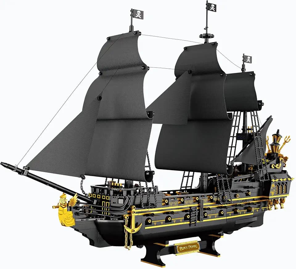 SEMKY Pirate Series Black Devil Pirate Ship MOC Building Blocks and Engineering Toy（2076 Pieces）
