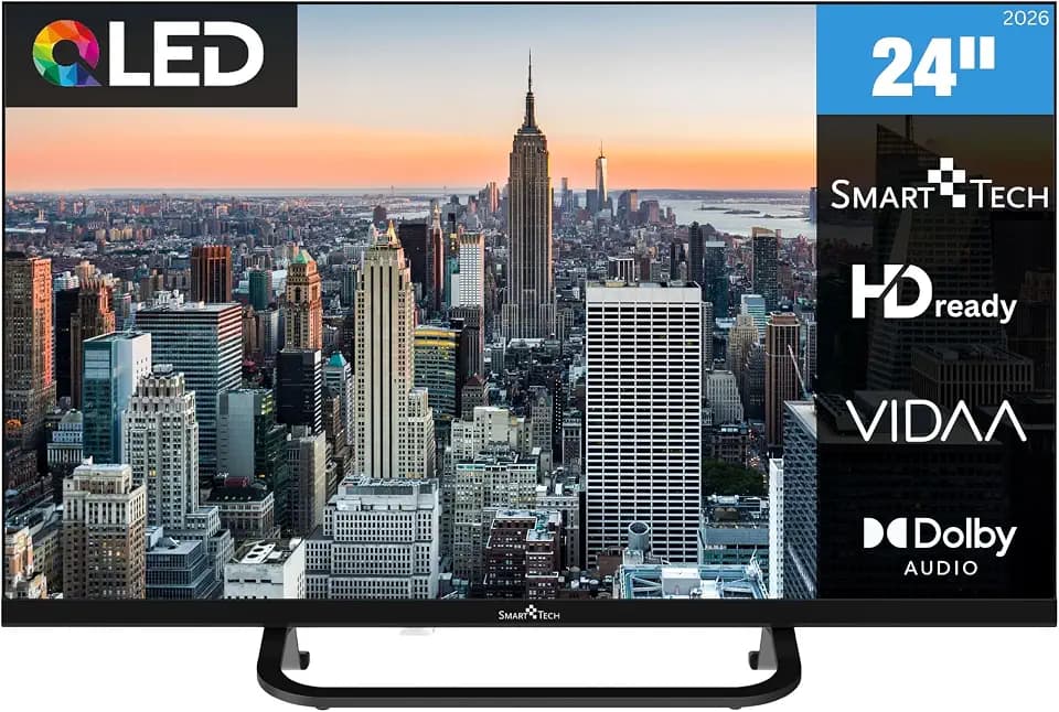 Smart Tech 24QV02V QLED Fernseher 24 Zoll VIDAA Smart TV mit HD Auflösung