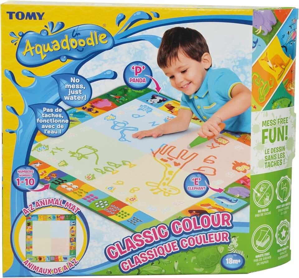 AquaDoodle Zeichenblock, zum Kritzeln auf Wasserbasis, offizielles Tomy-Zeichenbrett zum Malen & Zeichnen auf Wasserbasis, geeignet für Kleinkinder und Kinder ab 18 Monaten