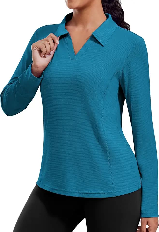 PINSPARK Women's Long Sleeve Shirt Quick Dry Workout Top UPF 50+ Sun Shirt