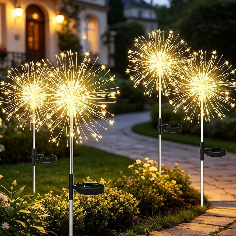 Solarleuchten für außen 4 Stück 120 LED Gartenleuchten Solar