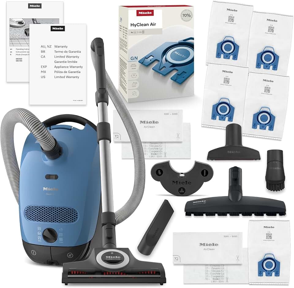 Miele Classic C1 Vacuum for Floors & Low-Med Carpet - Turbo Team Bundle