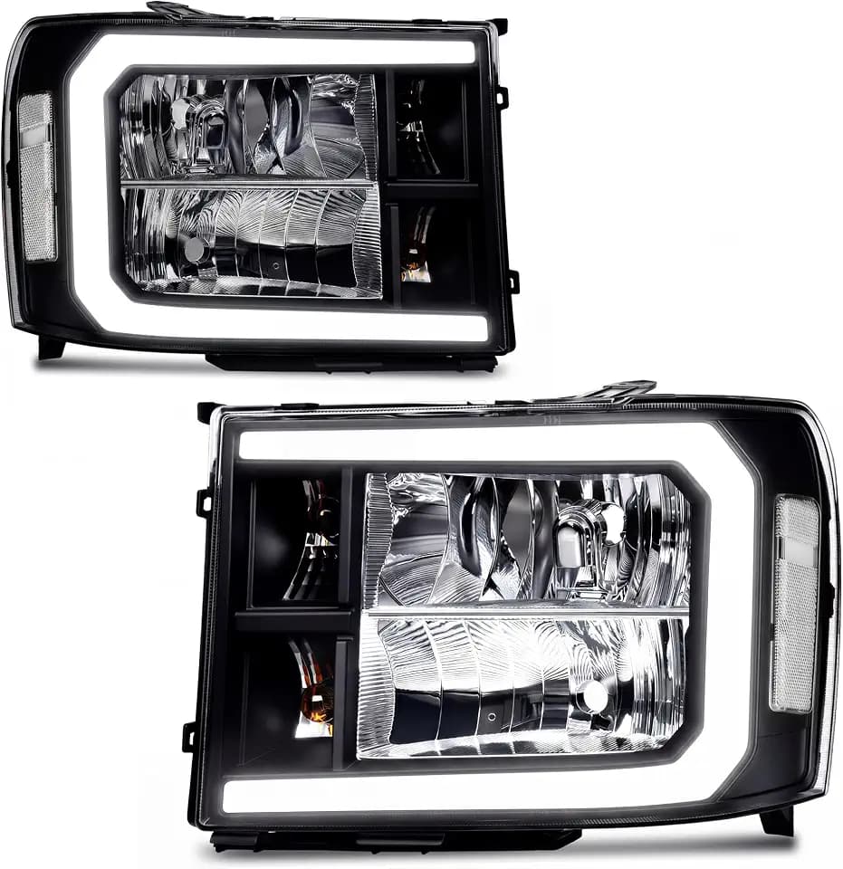 AUTOSAVER88 LED DRL Headlight Assembly Compatible with 2007-2013 GMC Sierra