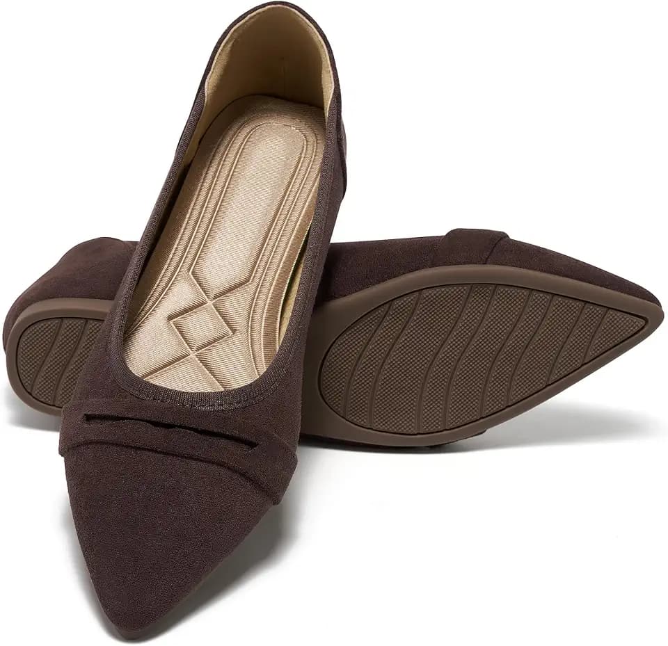 Alicegana Dressy Casual Flats for Women: Comfort Pointed Toe Business Shoes
