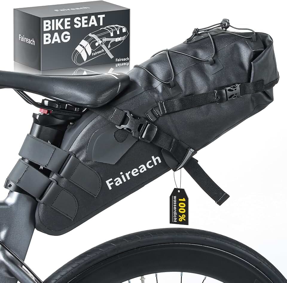 100% Wasserdicht Satteltasche Rennrad, 10L Bikepacking Taschen