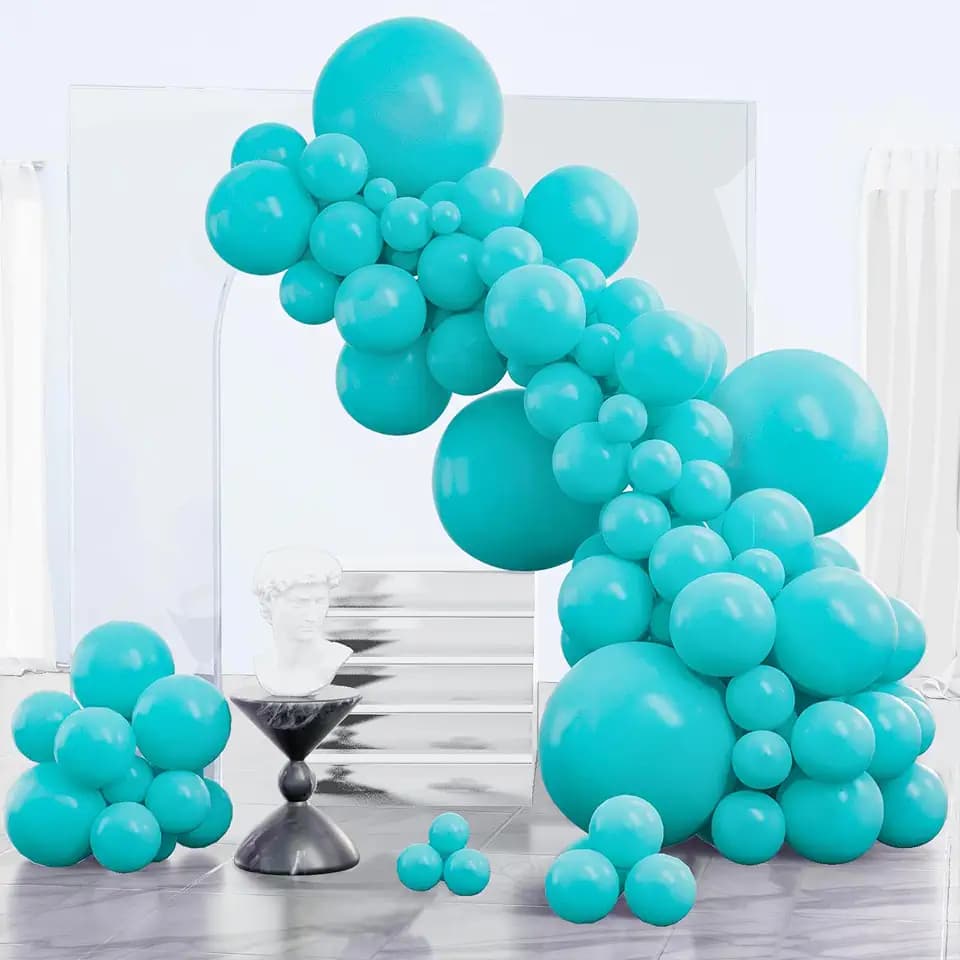 PartyWoo Teal Balloons 152pcs Turquoise Dark Teal Color Different Sizes