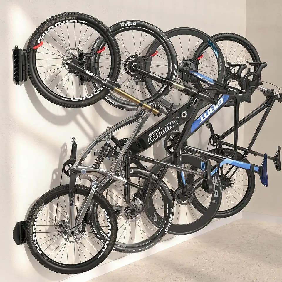 Housolution Drehbare Fahrrad-Wandhalterung, bis zu 66lbs, 4 Stück, Schwarz