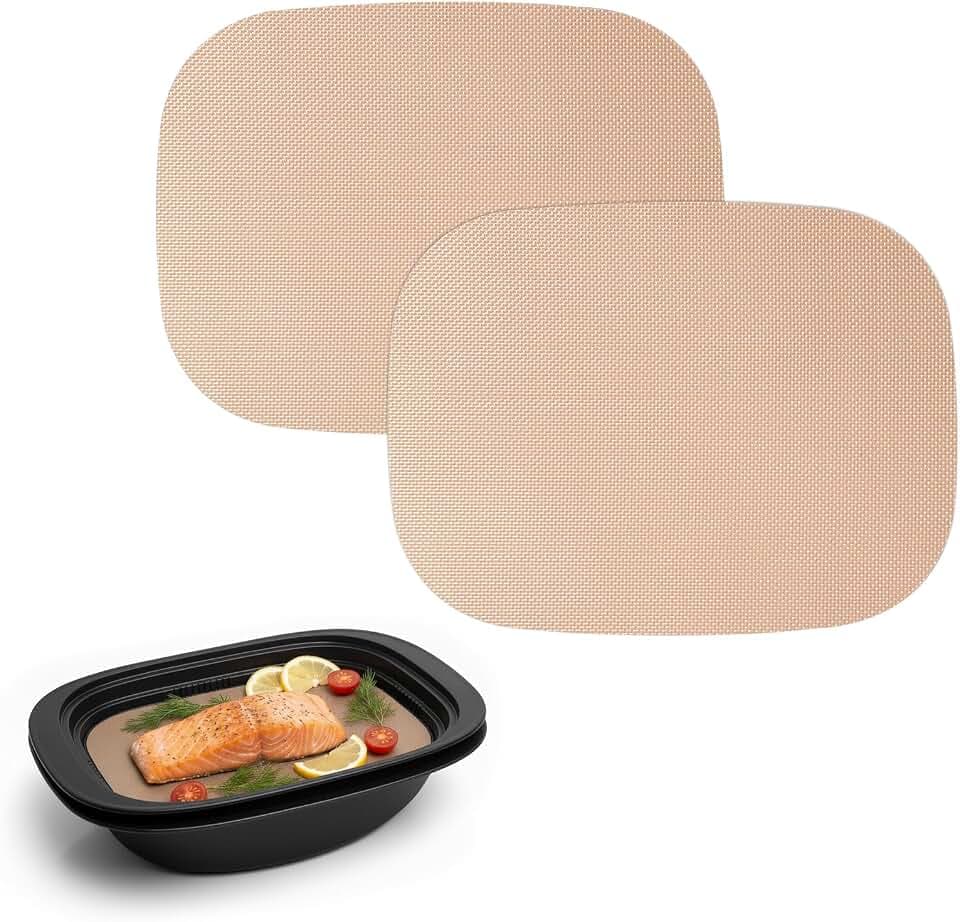 2 Stück Permanent Dauerbackfolie für Thermomix TM7 Varoma, Wiederverwendbare Backpapier, Antihaftbeschichtet Backunterlage, Hitzebeständig bis 250 °C, Spülmaschinengeeignet, Zubehör für TM7 Varoma