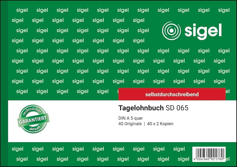 SIGEL Tagelohnbuch A5 quer 3x40 Blatt selbstdurchschreibend