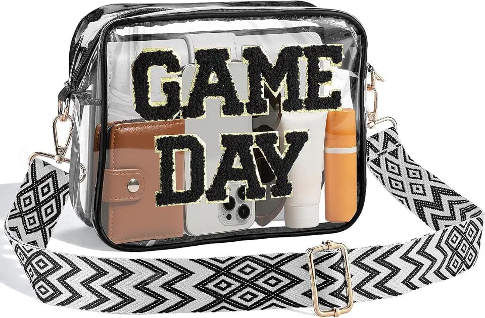 PAMASE Game Day Clear Bag Stadium Approved, 9" x 7" x 2.5"