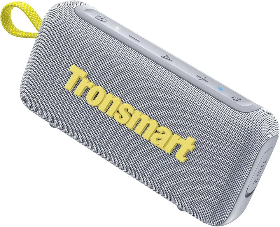 Tronsmart Trip 2 Tragbarer Bluetooth Lautsprecher 5.3 Wasserdicht IPX7 Eingebautes Mikrofon Stereo-Sound und Sprachassistent 20 Stunden Spielzeit TF-Kartenslot für Reisen Picknick-grau