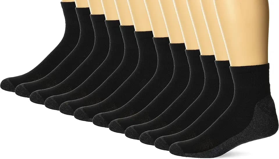 Hanes Men's Socks, X-temp Cushioned Low Cut Socks, 12 & 14 Pair Packs