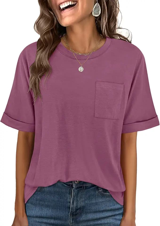 ANRABESS Womens Tops Short Sleeve Oversized T Shirts