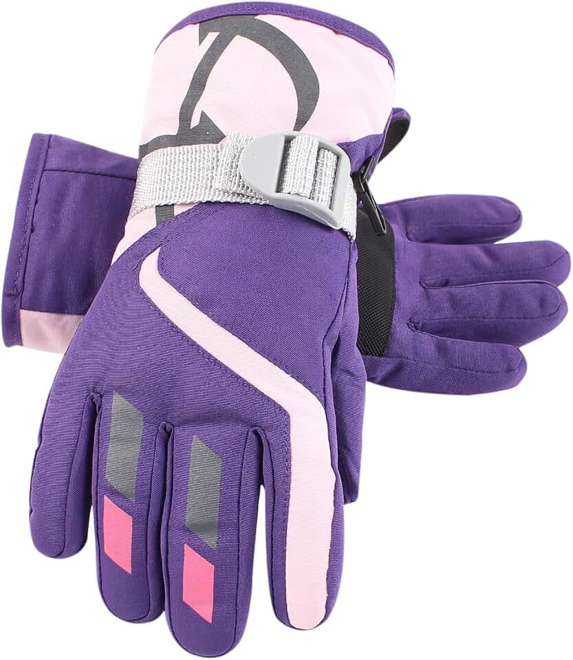 XIAOHAWANG Winter Jungen Mädchen Skihandschuhe Kinder Warm Wasserdicht Fäustlinge Fleece Snowboard Handschuhe für Kinder