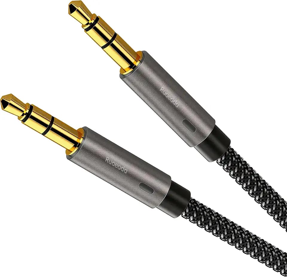 Aux Cord 3 ft,Sweat-Resistant 3.5mm Audio Cable Male to Male Stereo Hi-Fi Sound Nylon Braided aux to aux TRS 1/8 Cable for Headphones Car Home Stereos Speakers