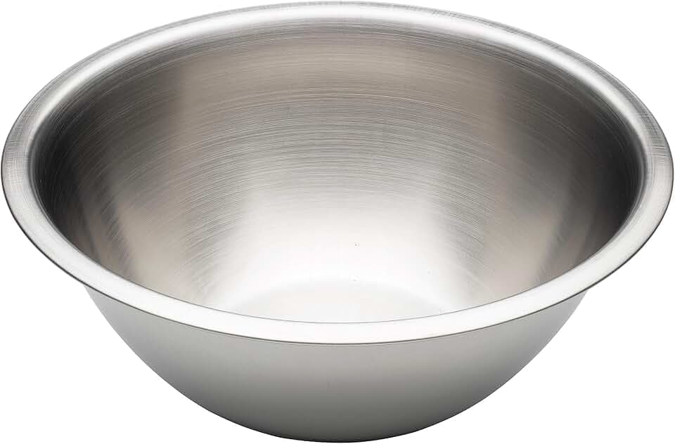 Chef Aid Rührschüssel aus Edelstahl, 0,95 L, 18 cm, Edelstahlschüssel zum Mischen, Vorbereiten und Servieren, spülmaschinengeeignet, kühlschrank- und gefriergeeignet