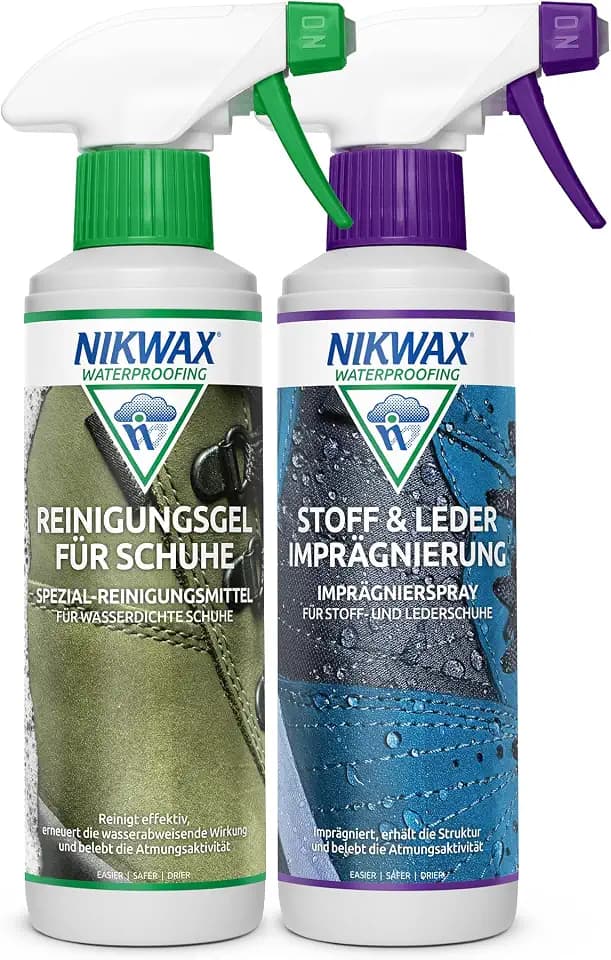 Nikwax Footwear Cleaning Gel Fabric Leather Proof Twin Pack 300ml