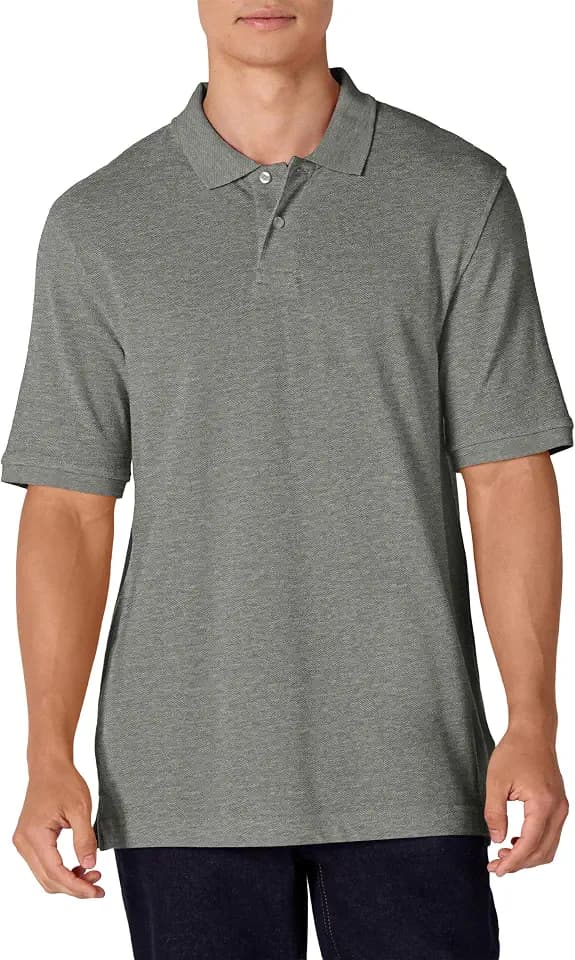 Amazon Essentials Men's Regular-Fit Cotton Pique Polo Shirt, Short Sleeve (Available in Big & Tall)
